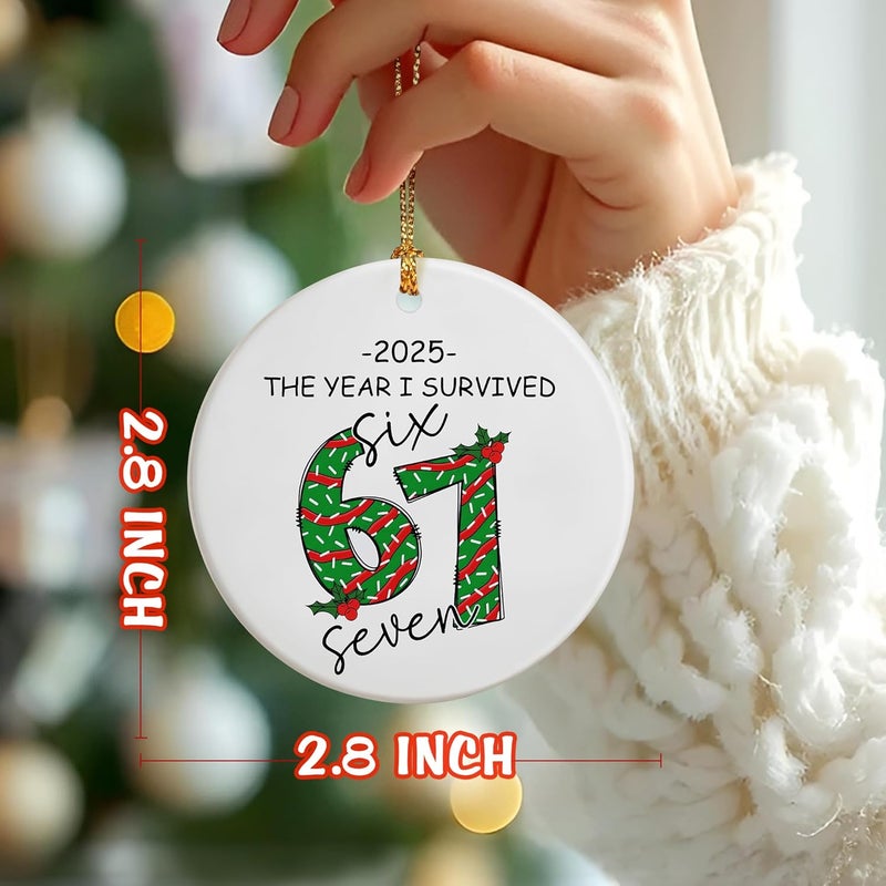 DUJITODOH 67 Christmas Ornament 2025 | Funny 6 7 Meme Ornament | Funny Christmas Ornaments 2025 | 67 Gifts for Kids Teens Gen Alpha | Stocking Stuffers for Teens - Image 2
